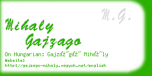 mihaly gajzago business card